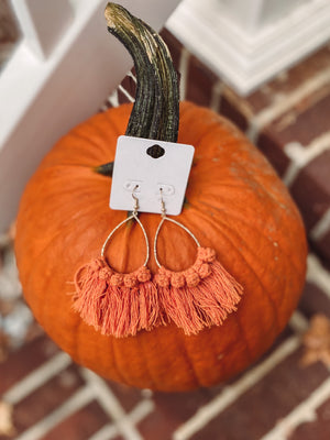 Orange Fringe Earrings