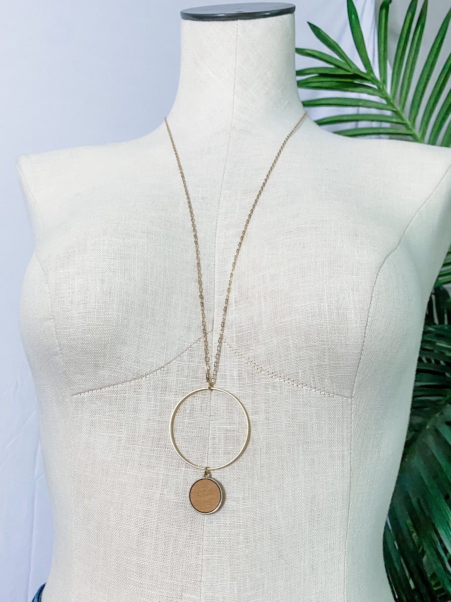 Cork Disc Necklace