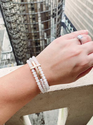 3 Row Bracelet • White