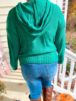 Green Knit Hoodie