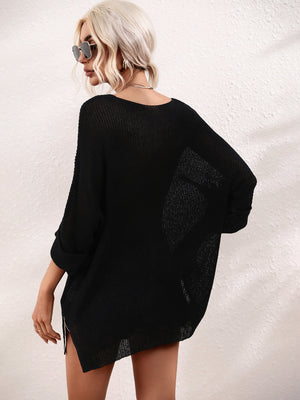 Boat Neck Knit Pocket Top (4 Colors)