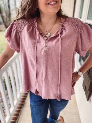 Mauve Raw Top