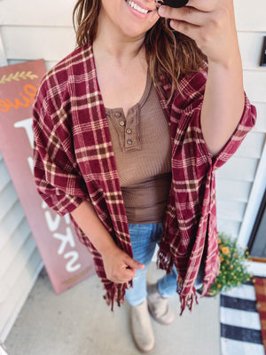 Festive Plaid Cardigan