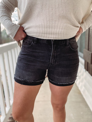 Black Denim Shorts