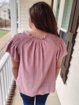 Mauve Raw Top