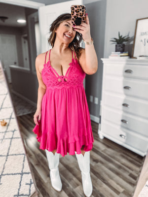 Bralette Dress • Hot Pink