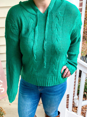 Green Knit Hoodie