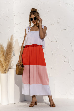 Color Block Tie Shoulder Dress (4 Colors)