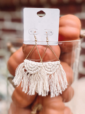 Macrame Earrings • Ivory