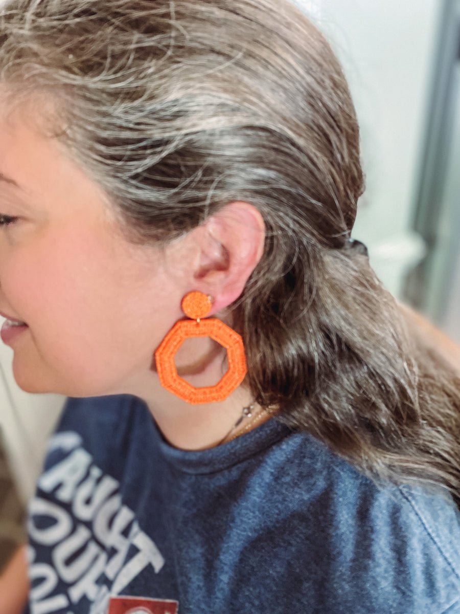 Orange Beaded Earrings