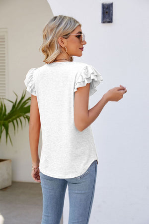 Smocked Flutter Sleeve Top (5 Colors)