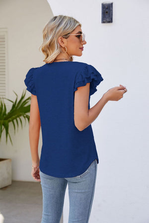 Smocked Flutter Sleeve Top (5 Colors)