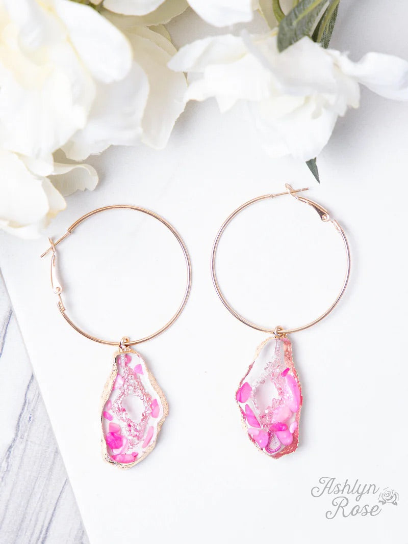 Pink Geode Earrings