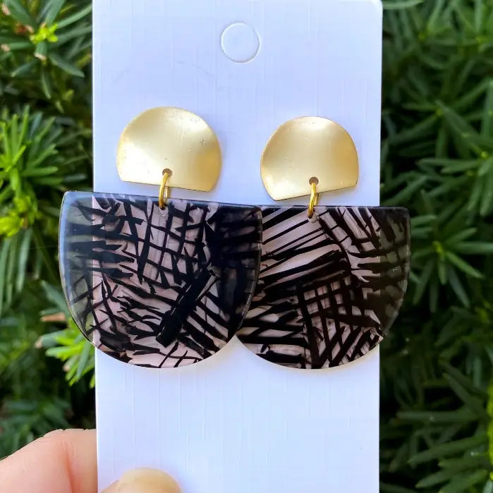 Black Palm Earrings