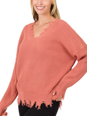 Rose Raw Sweater