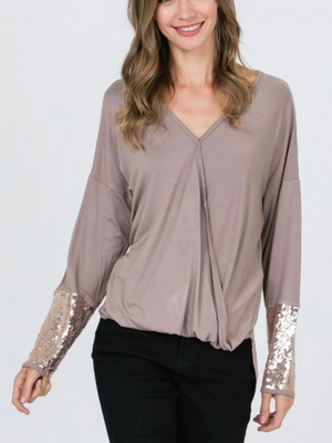 Sequin Cuff Top