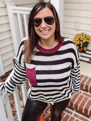 Maroon Pocket Sweater