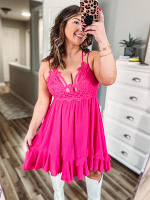 Bralette Dress • Hot Pink