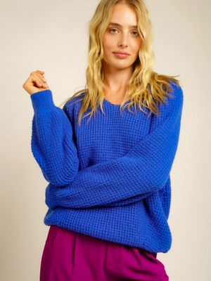 Royal Waffle Sweater