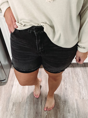 Black Denim Shorts