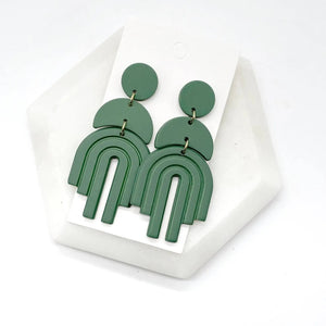 Hunter Green Arch Earrings