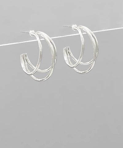 3 Row Hoops • Silver