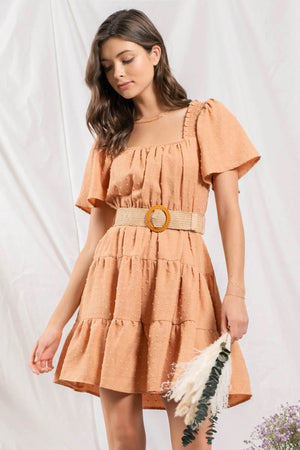 Apricot Swiss Dress