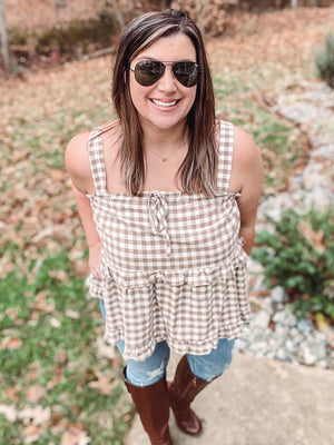 Crossroads Gingham Tank