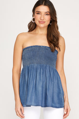 Denim Tube Top