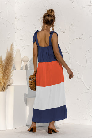 Color Block Tie Shoulder Dress (4 Colors)