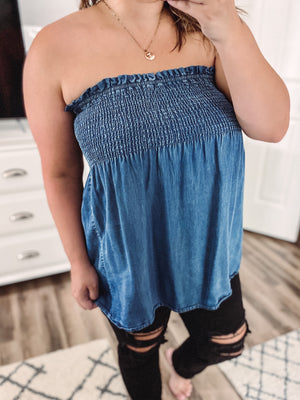 Denim Tube Top