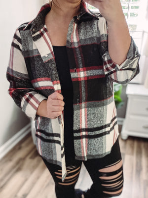 Blk Plaid Shacket