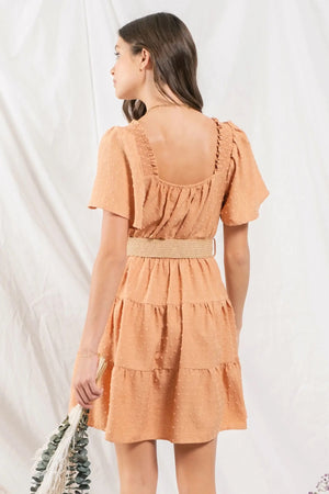 Apricot Swiss Dress