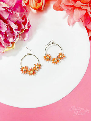 Peach Wild Flower Earrings