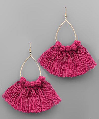 Pink Fringe Earrings