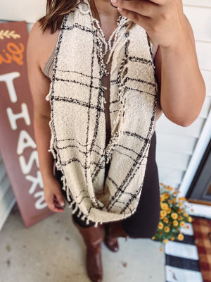 Ivory Plaid Scarf