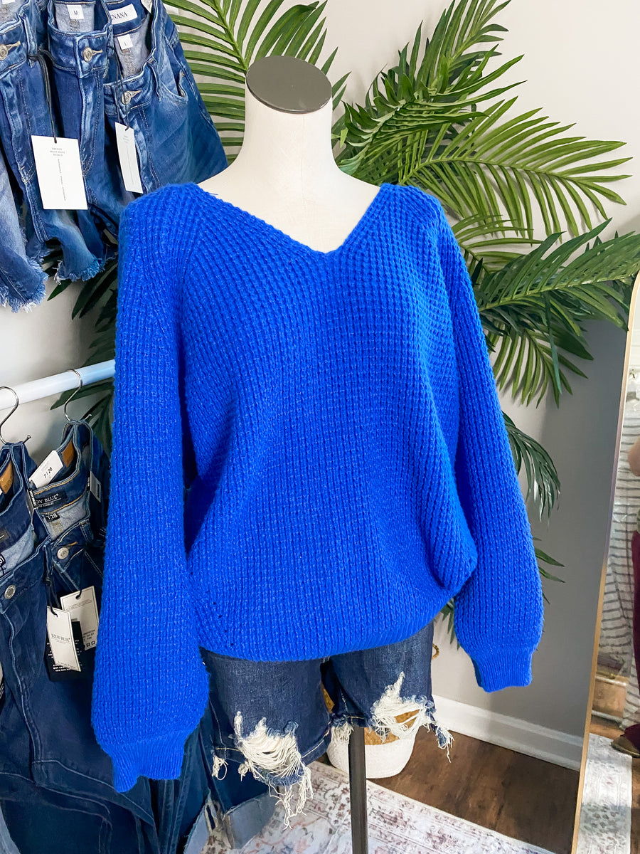 Royal Waffle Sweater