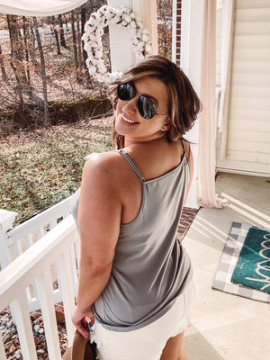 Grey Lace Tank