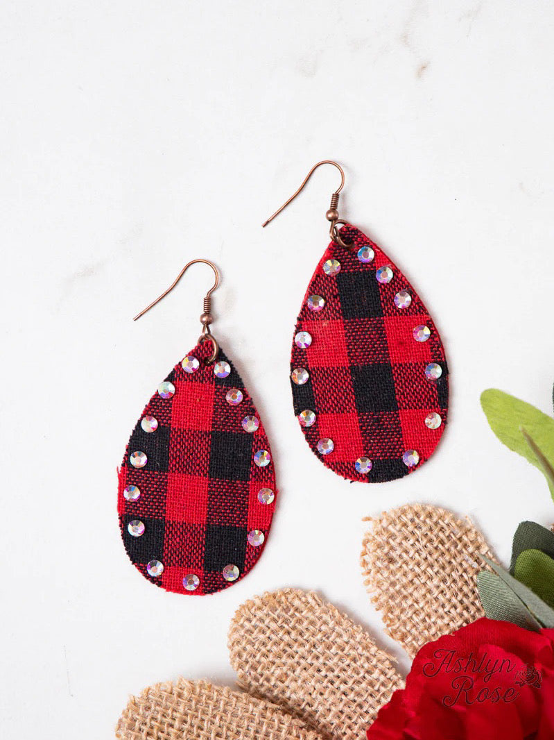 Plaid AB Crystal Earrings