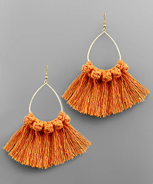 Orange Fringe Earrings