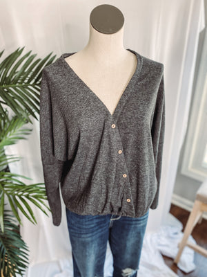 Charcoal Button Top