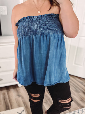 Denim Tube Top