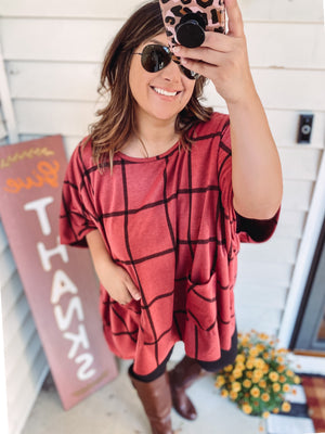 Rust Plaid Tunic