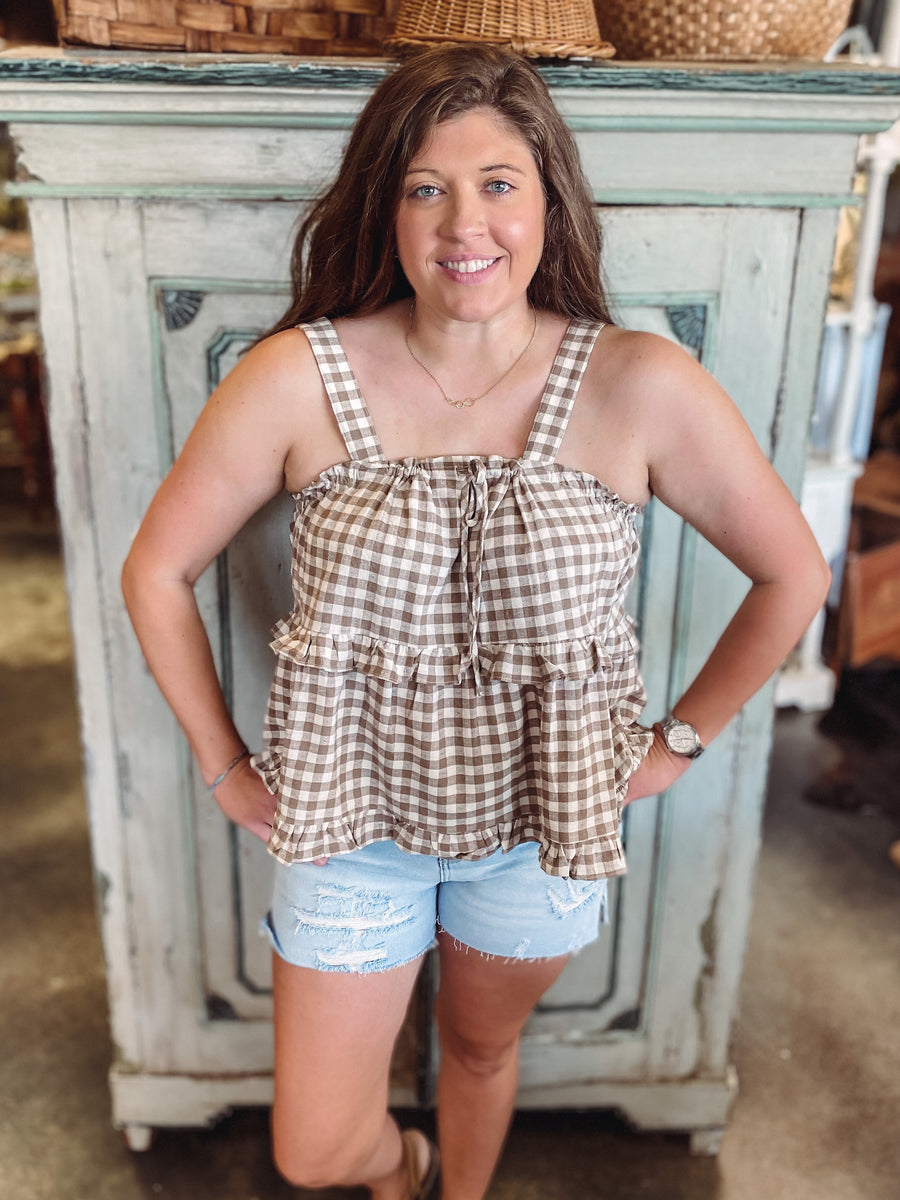 Crossroads Gingham Tank