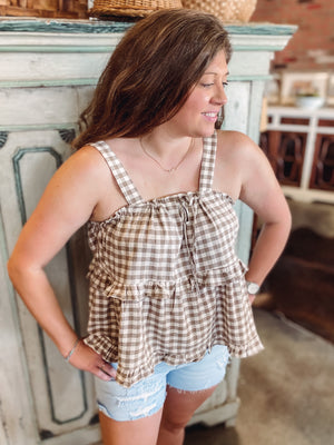 Crossroads Gingham Tank