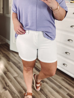 Mid Rise Tummy Control • White Wash