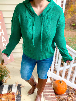 Green Knit Hoodie