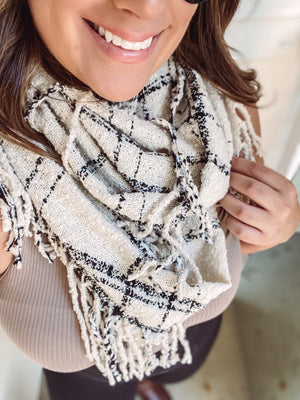 Ivory Plaid Scarf