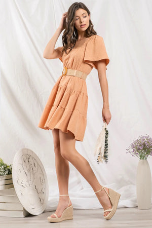 Apricot Swiss Dress