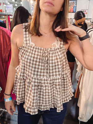 Crossroads Gingham Tank